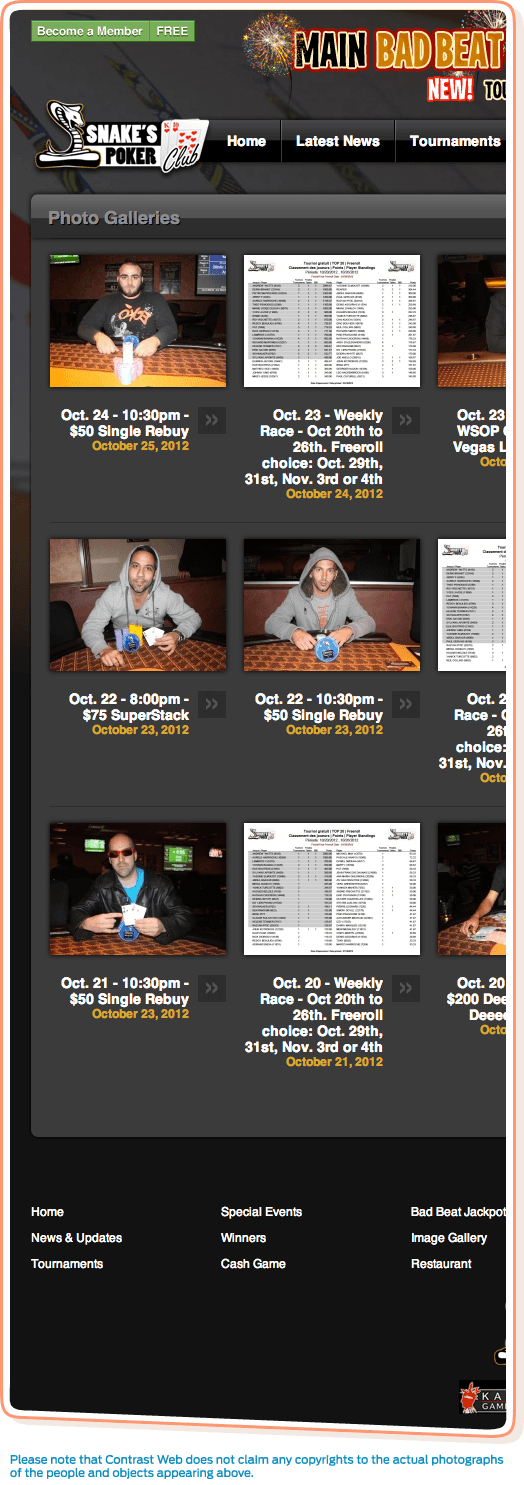 Snake's Poker Club Gallery Page
